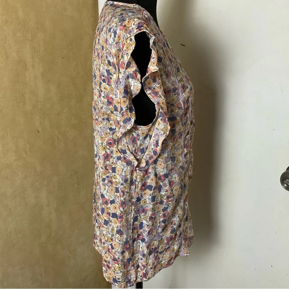 Hope & Harlow Floral Sleeveless Blouse. Size: L - Picture 5 of 11